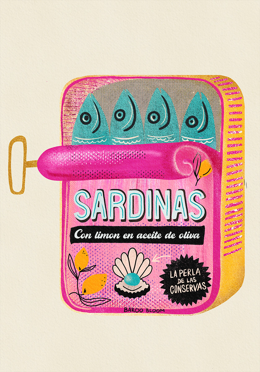 Poster di lattina di sardine