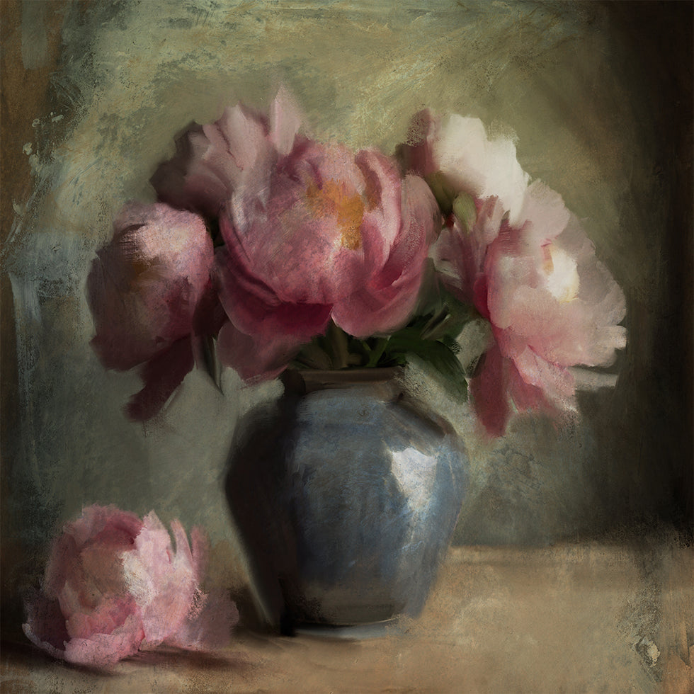 Pivoines Una rosa poster