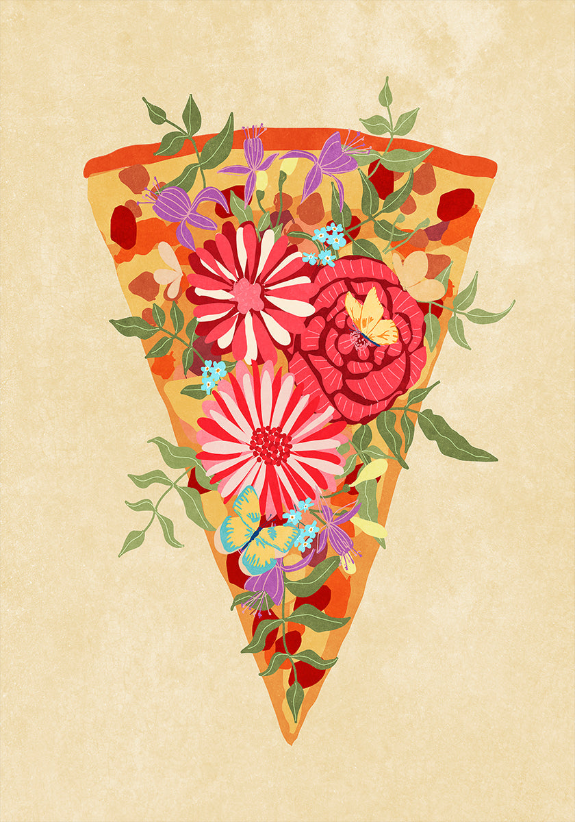 Trancio di pizza ai fiori