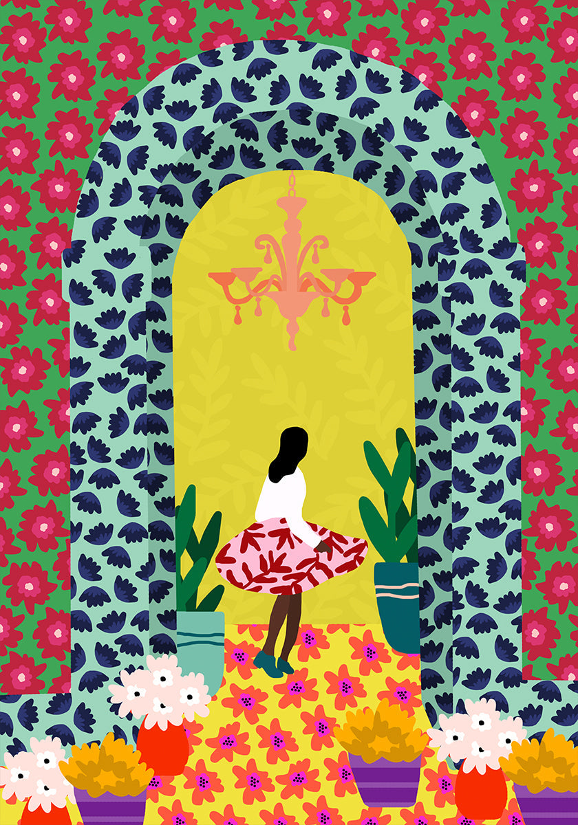 Ragazza del portale floreale