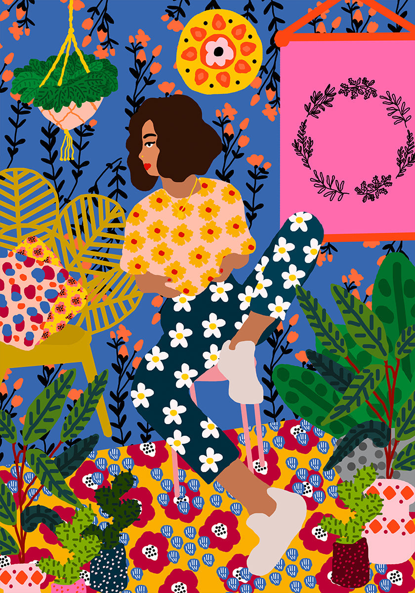 Ragazza del ritiro floreale