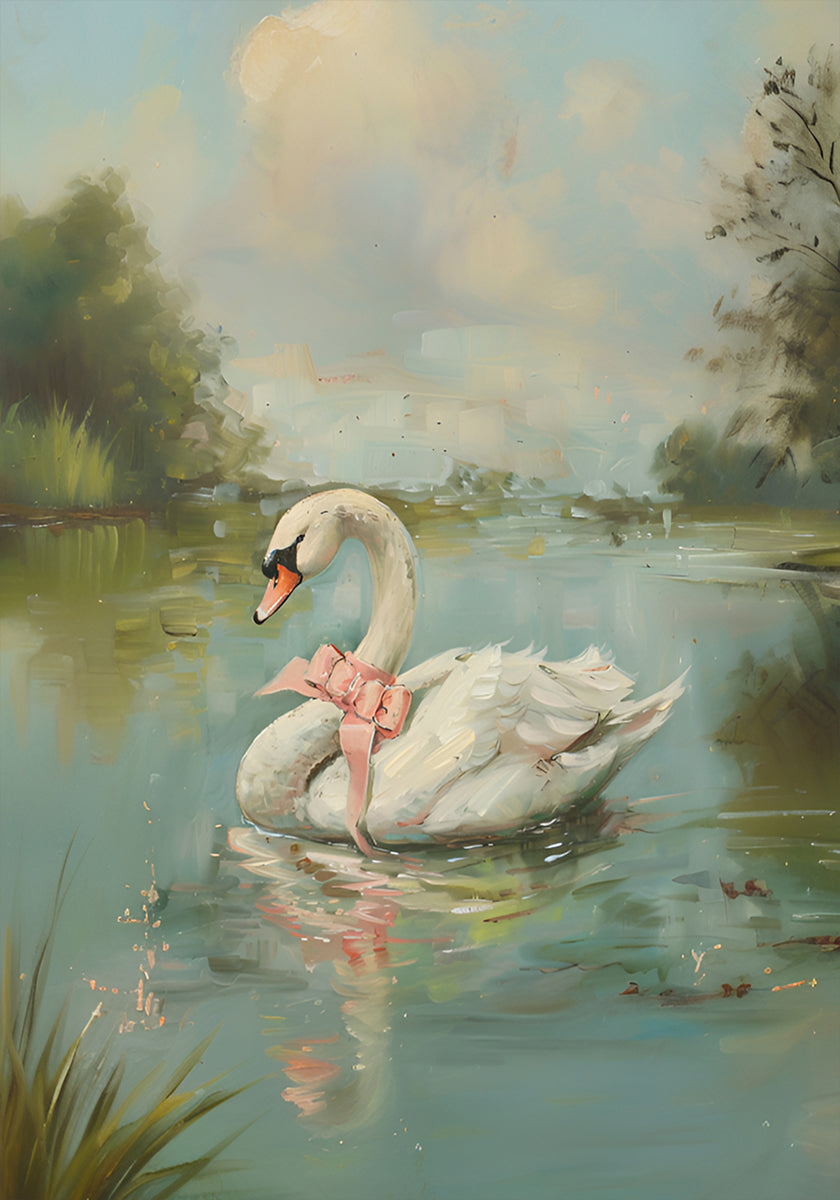 Civetta vintage con cigno