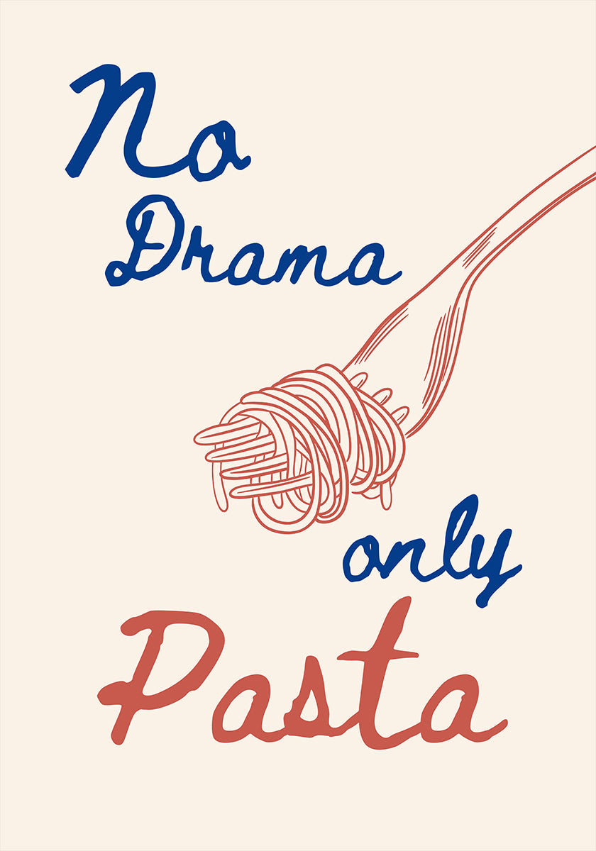Nessun dramma, solo pasta, illustrazione + testo