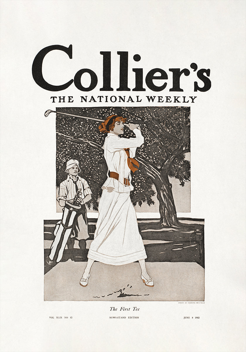 Poster di Collier's, the National Weekly, il primo tee (1912).