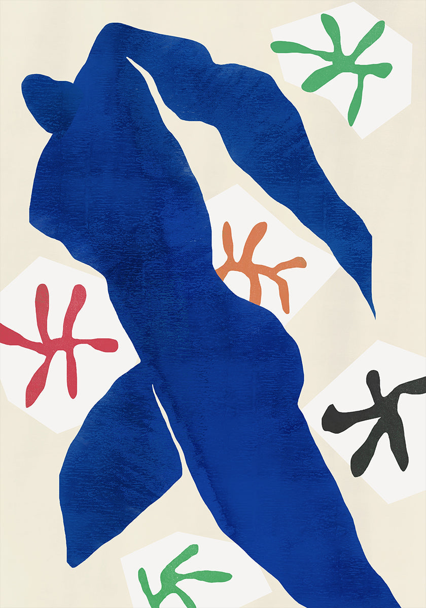 Manifesto astratto della figura blu