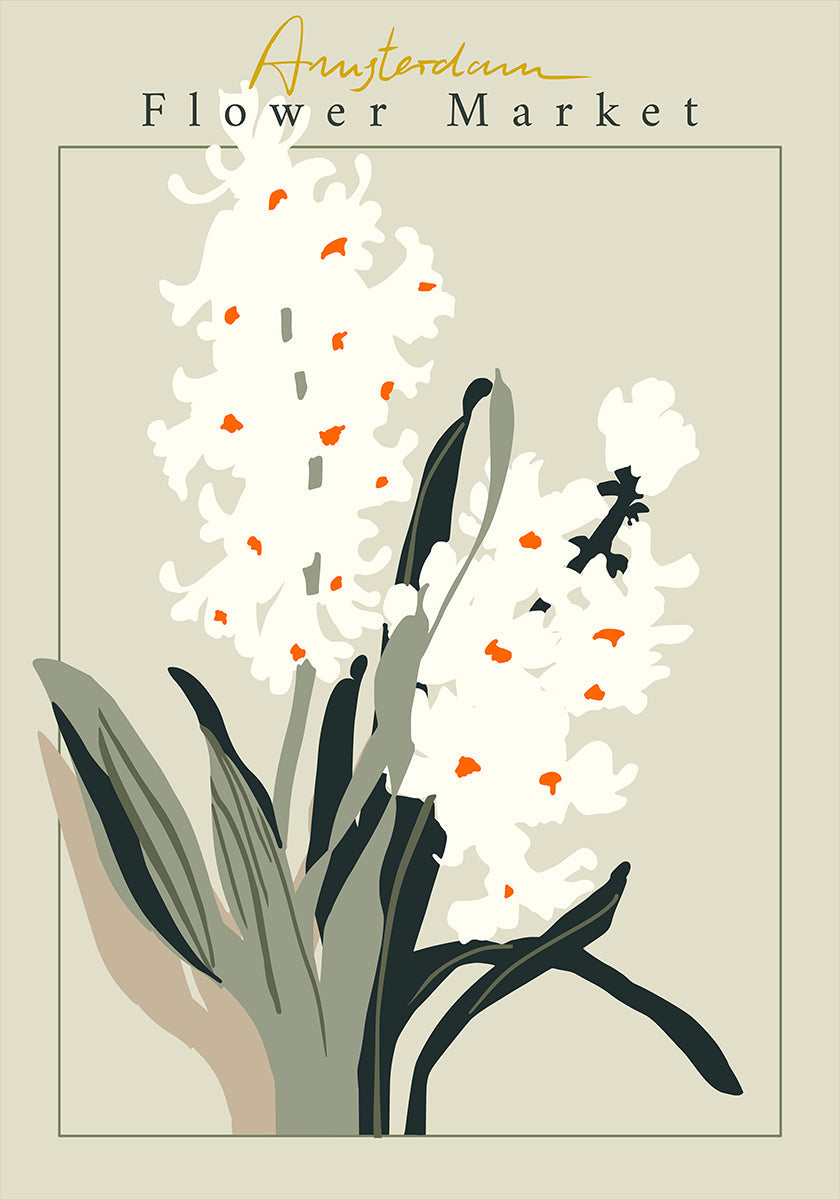 Poster del giacinto del mercato dei fiori di Amsterdam