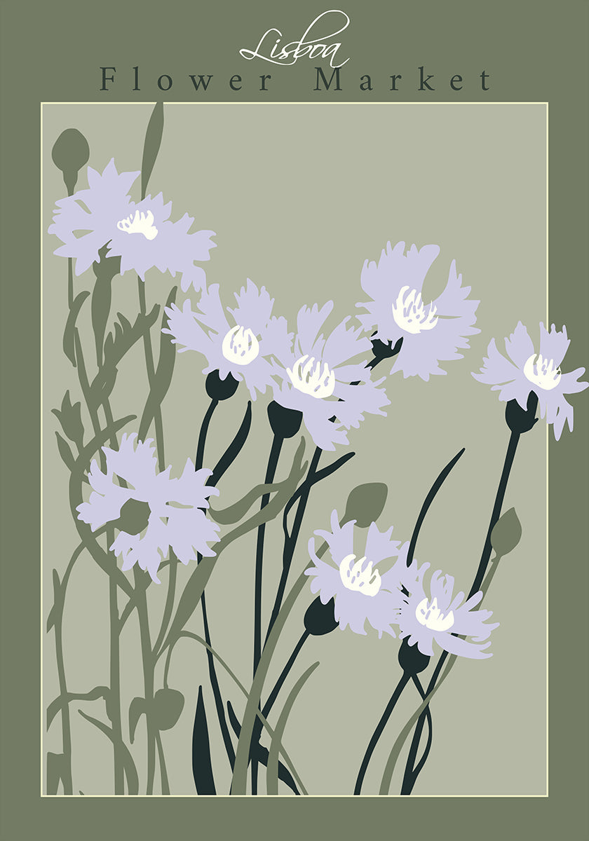 Flower Market Lisboa Cornflower Plakat