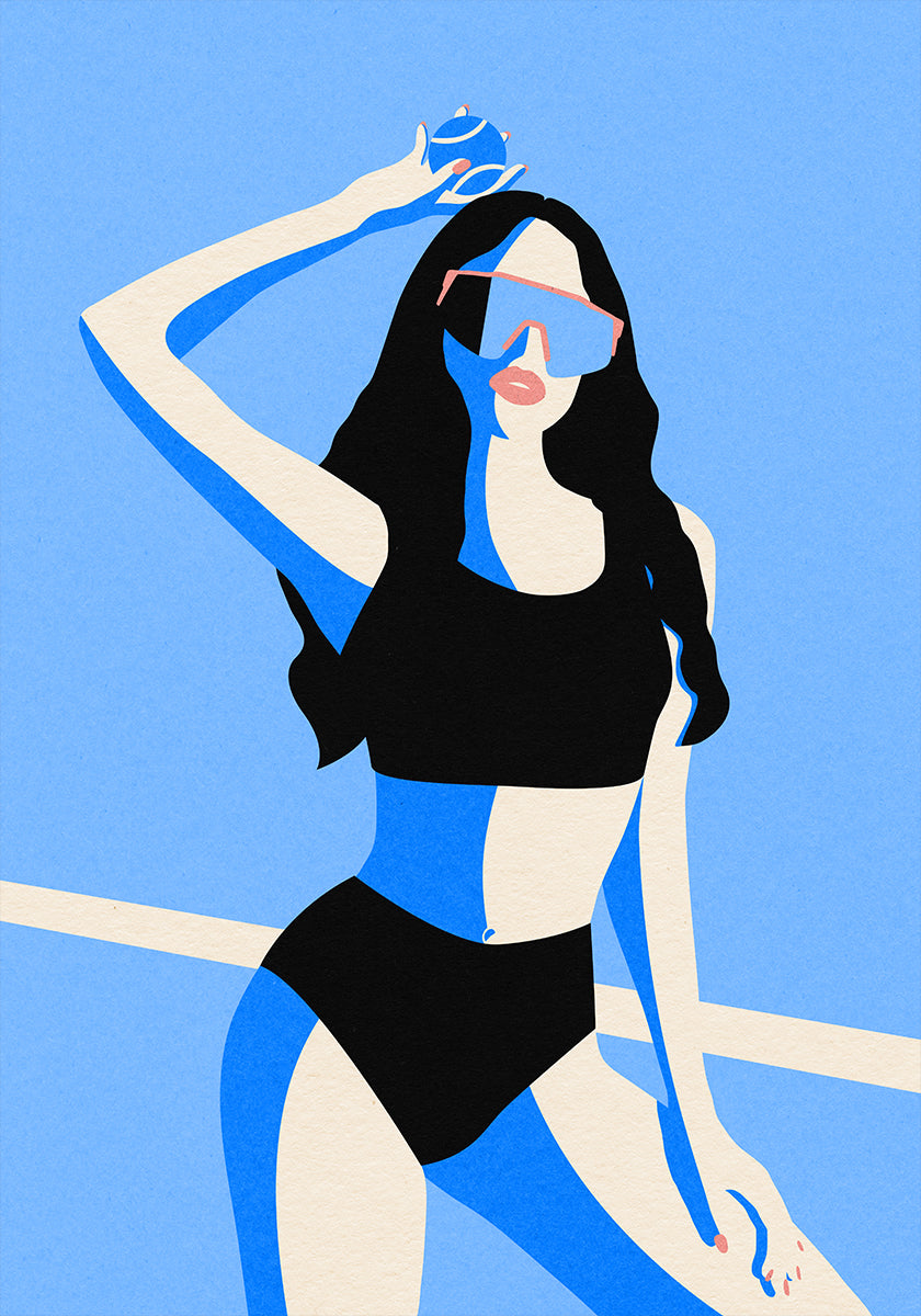 Ragazza sportiva blu