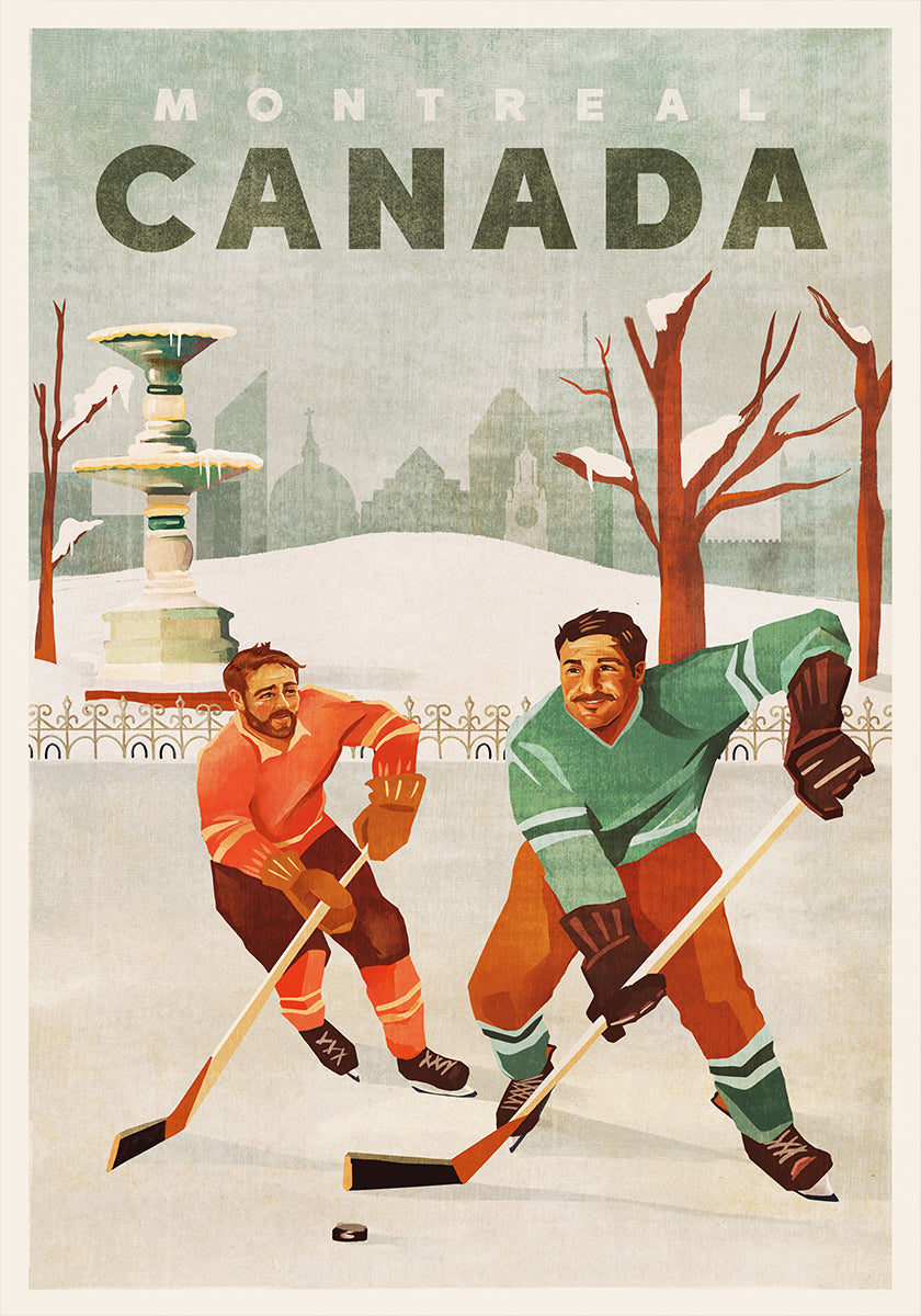 Poster dei ragazzi di hockey di Montreal Canada Pond
