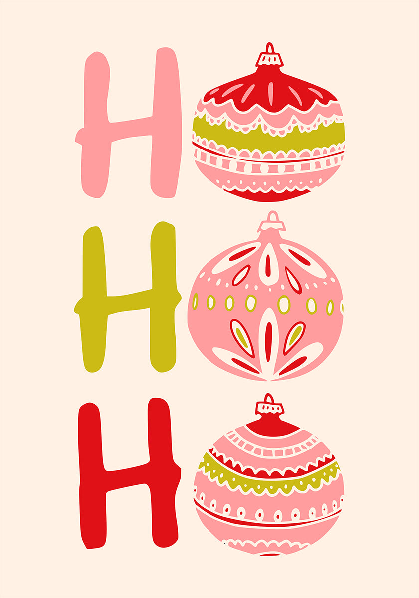 HoHoHo Piccolo poster illustrativo di Natale allegro