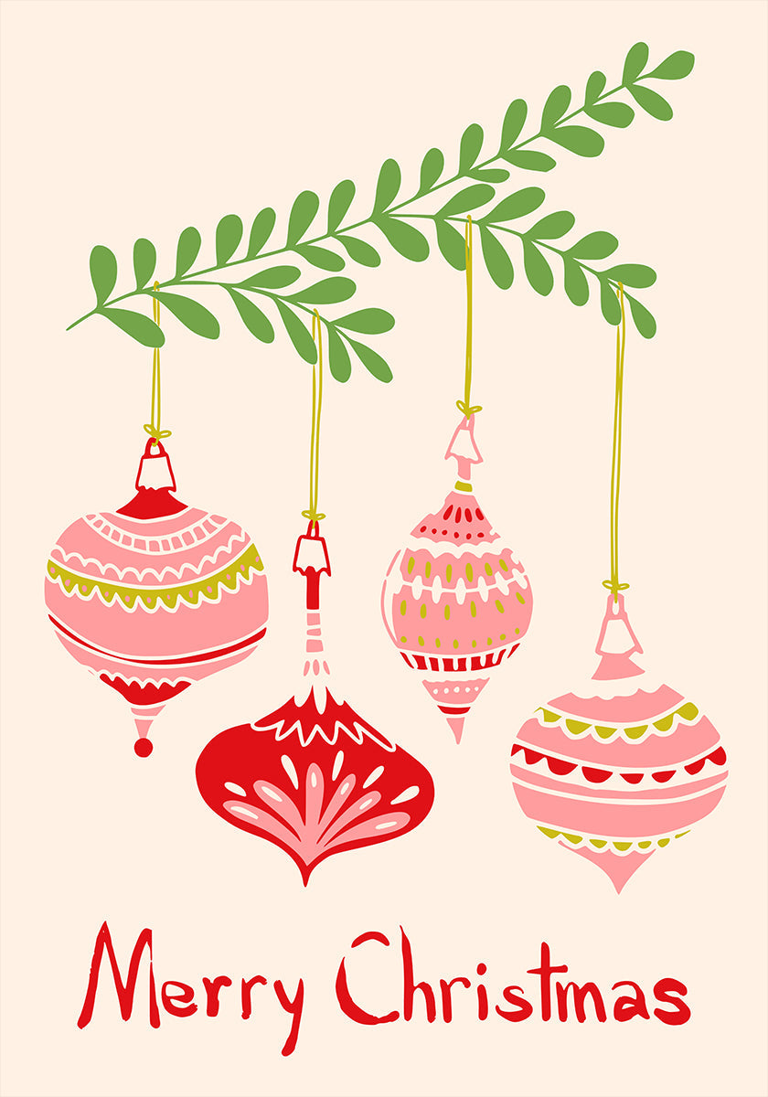 Poster di allegre palline di Natale