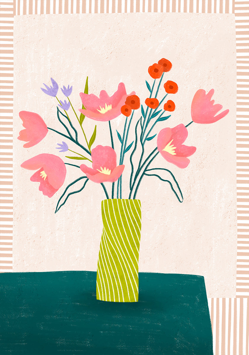 Fiori colorati a strisce