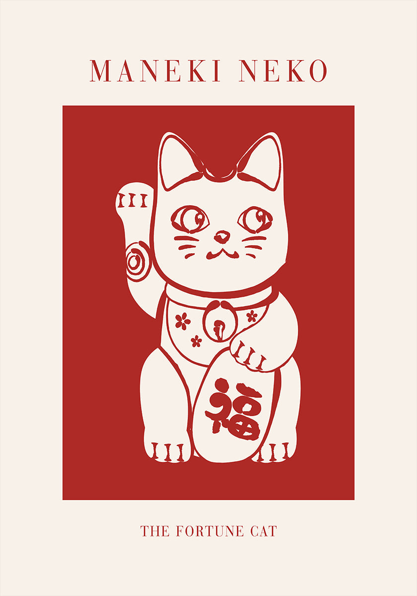 Gatto Maneki-Neko Rosso