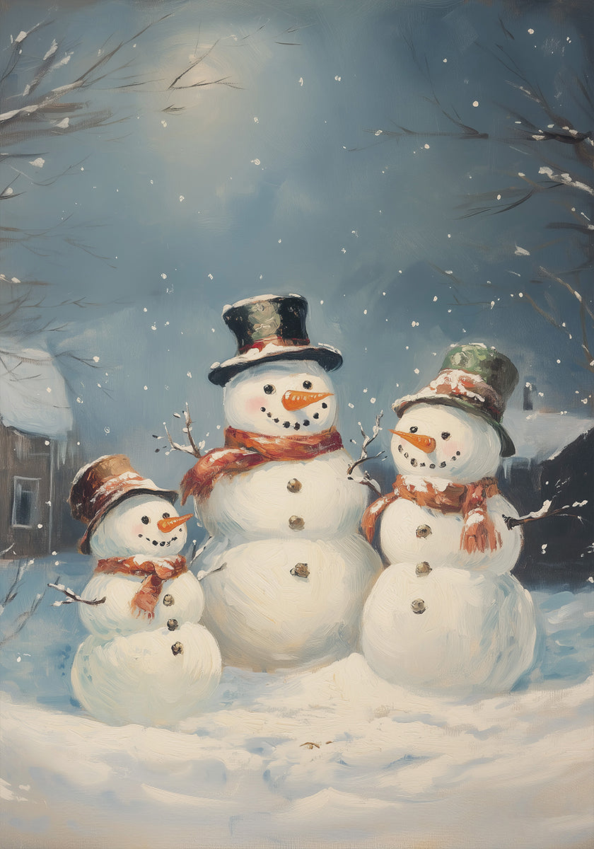 Poster della famiglia pupazzo di neve