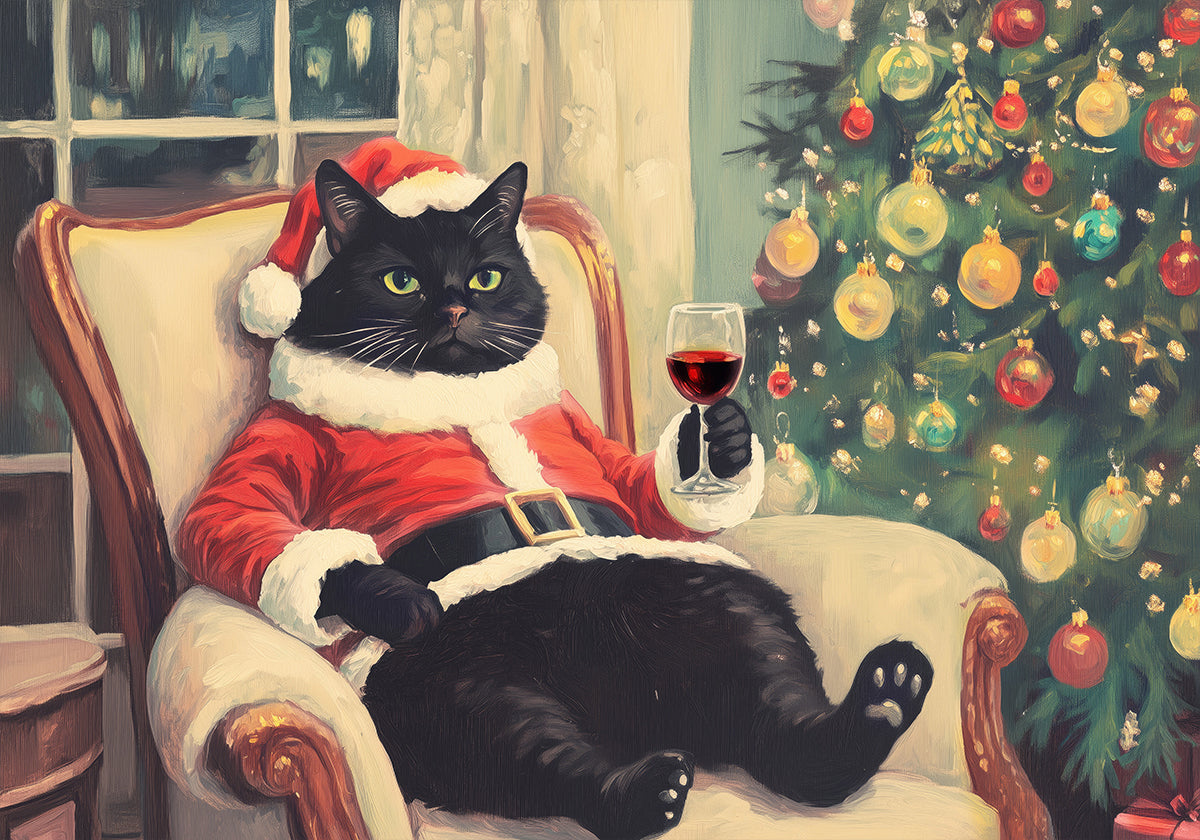 Poster di gatto agghiacciante di Natale