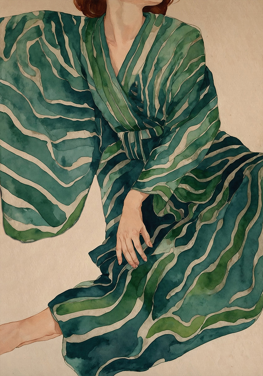 Flusso di kimono verde