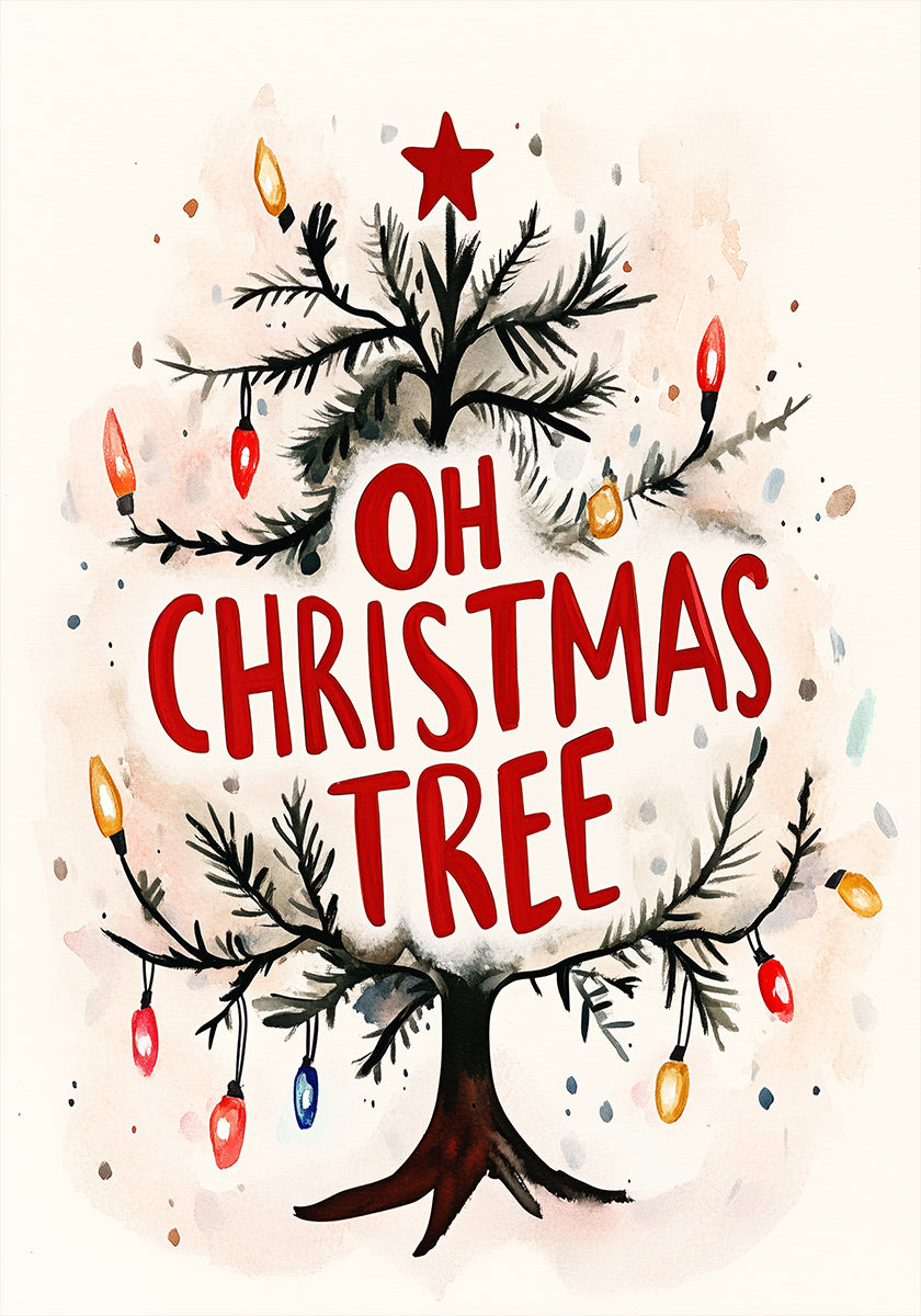 Poster di bagliore dell'albero festivo