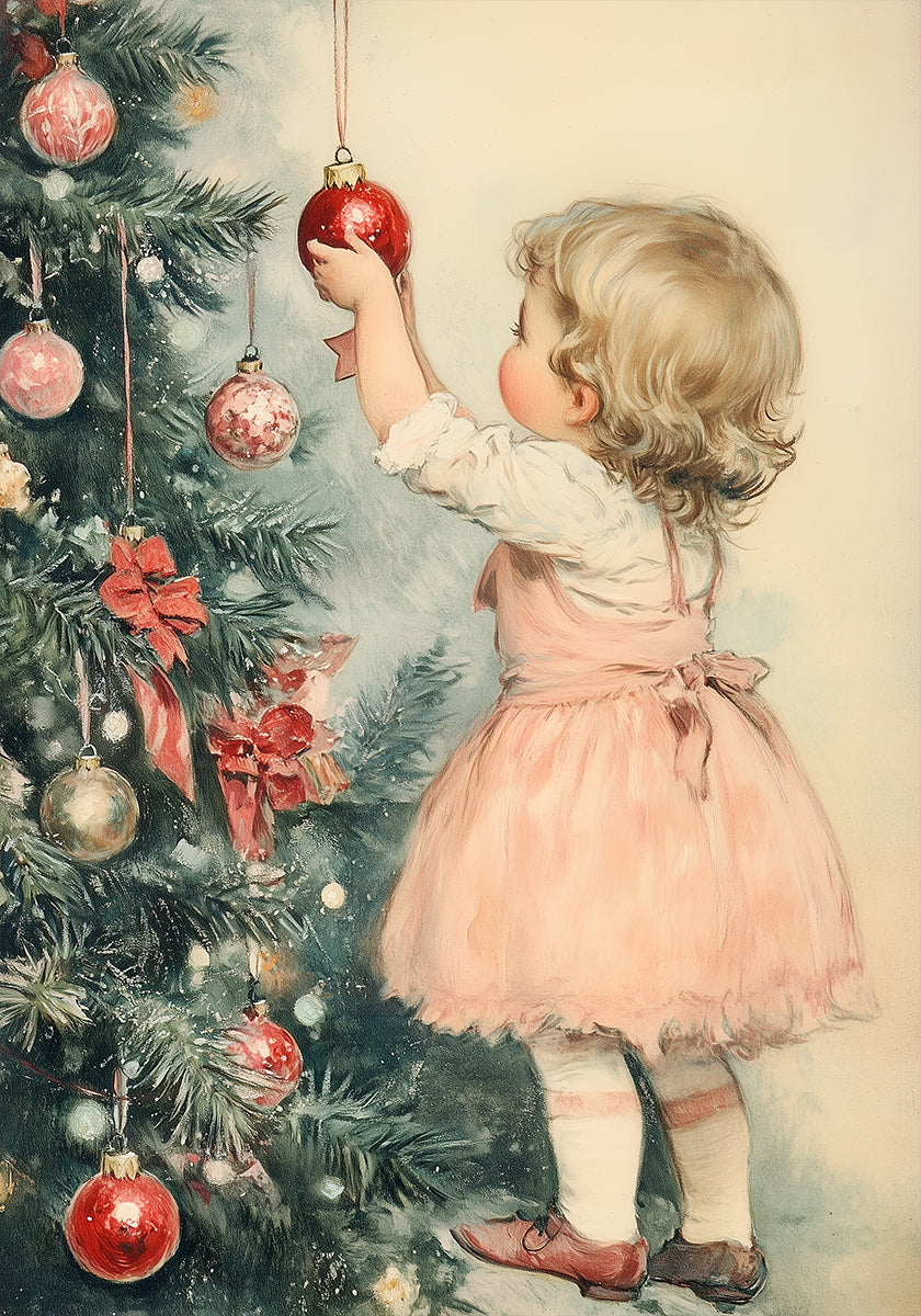 Giovane ragazza alla vigilia di Natale Poster