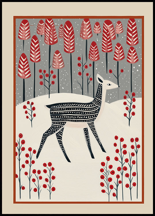 Fawn In a Winter Landscape (NEW) - Posterbox