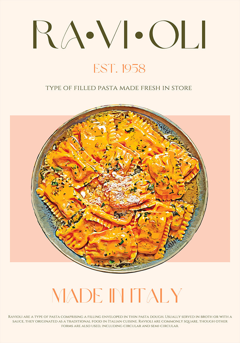 Poster di delizia dei ravioli