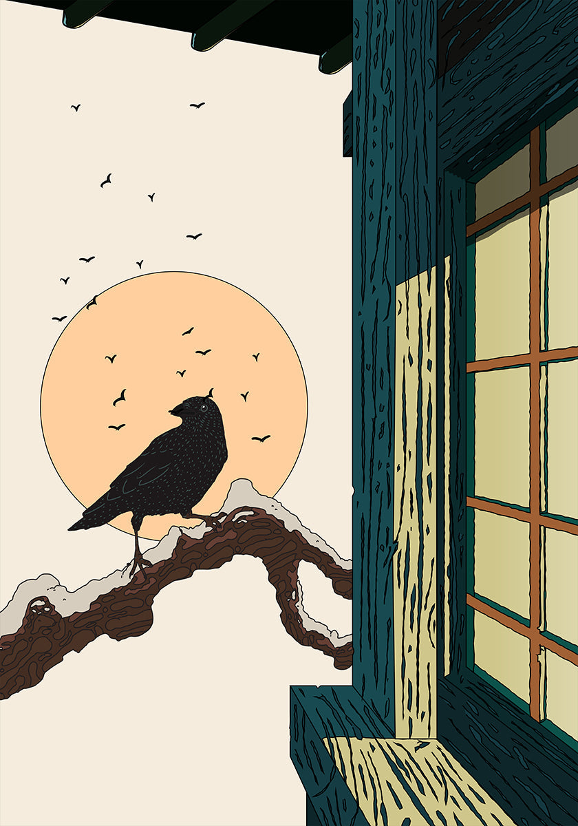 Poster con vista di Raven e dell'alba