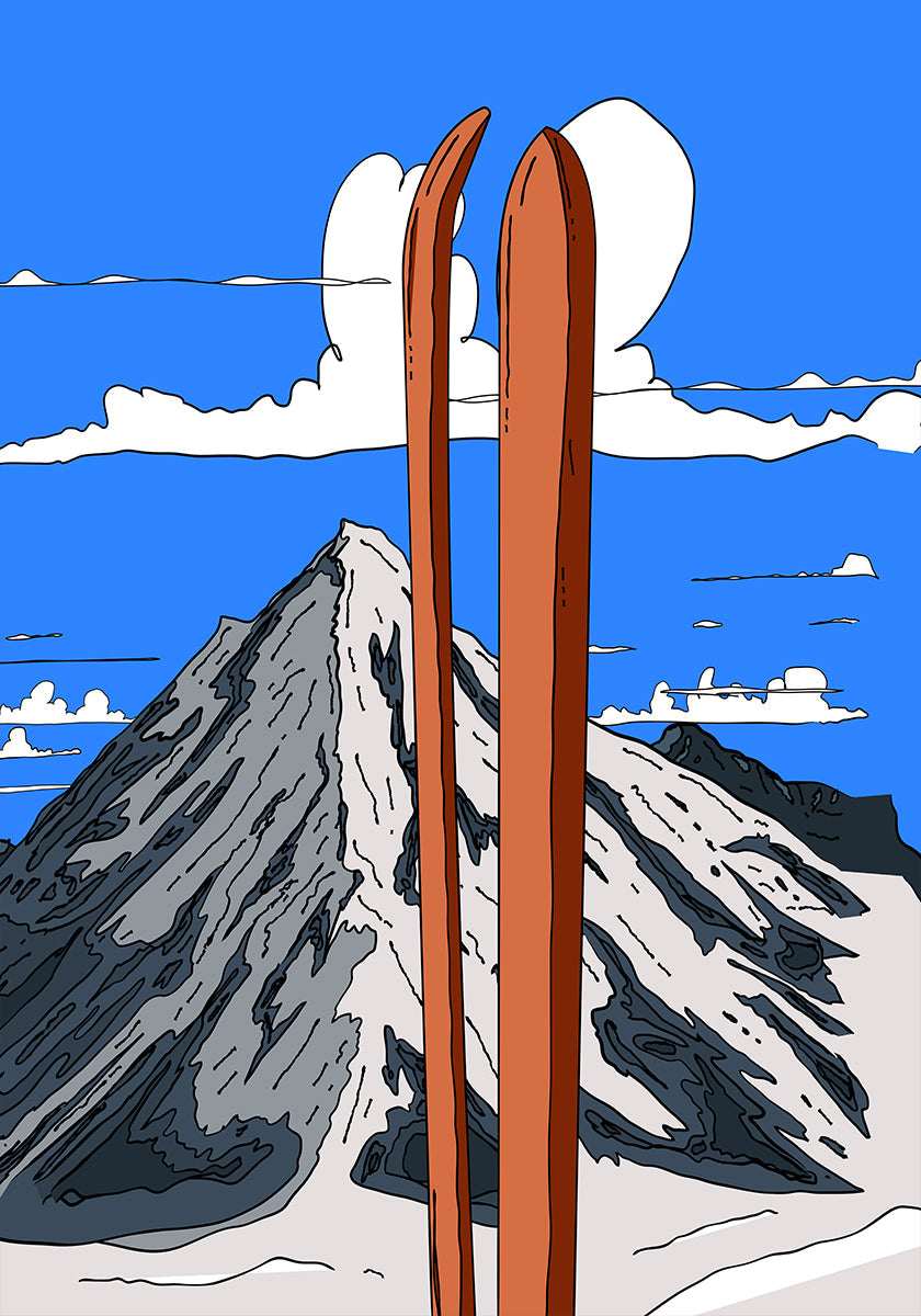 Un meraviglioso poster per le vacanze sulla neve