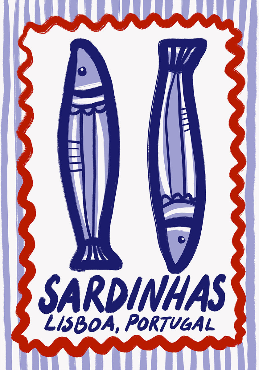 Poster della delizia delle sardine di Lisbona