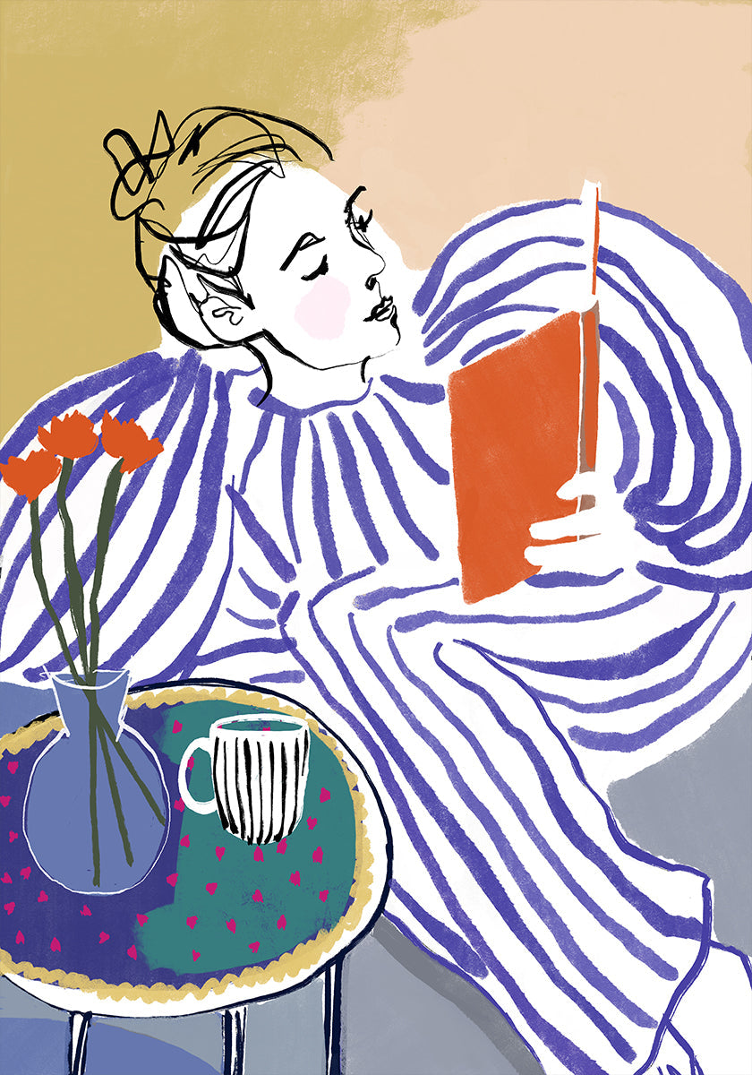 Poster di angolo di lettura accogliente