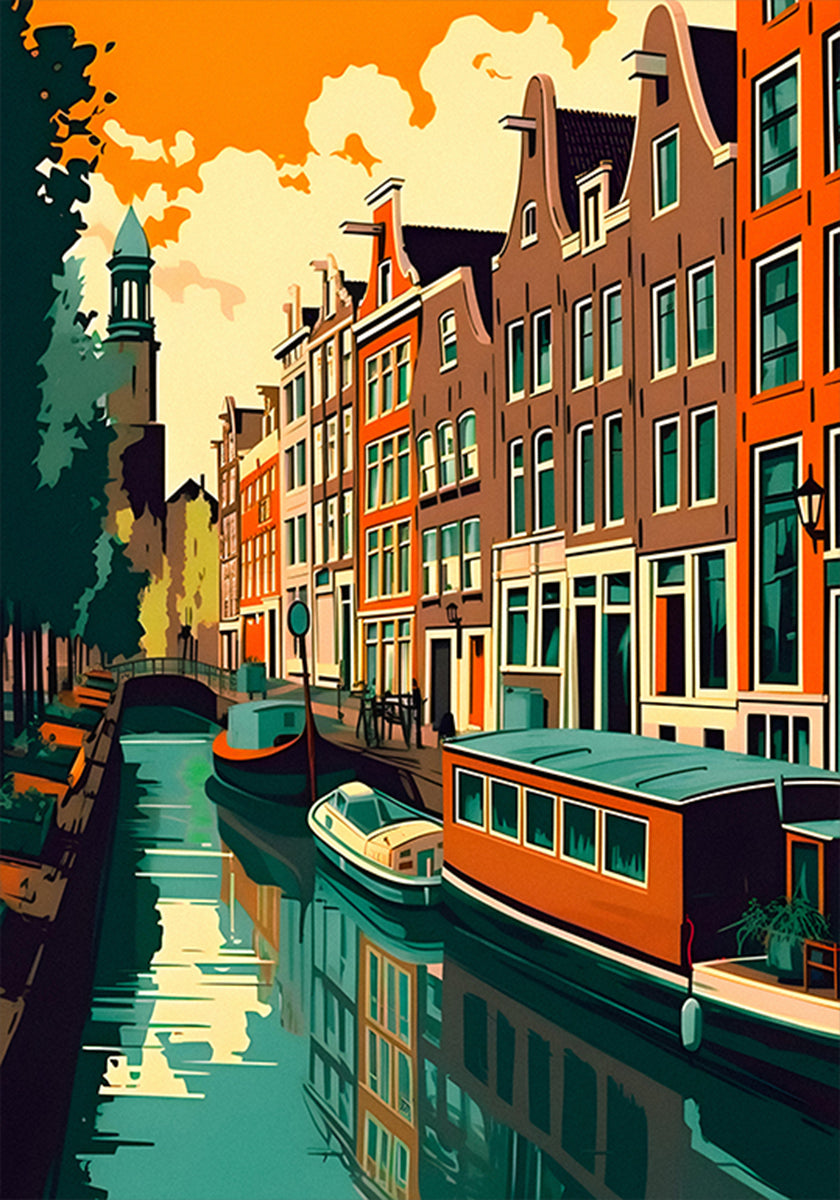 Poster della casa sul canale di Amsterdam
