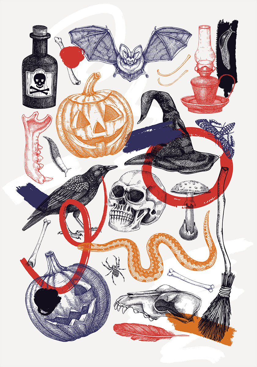 Poster artistico di collage di Halloween