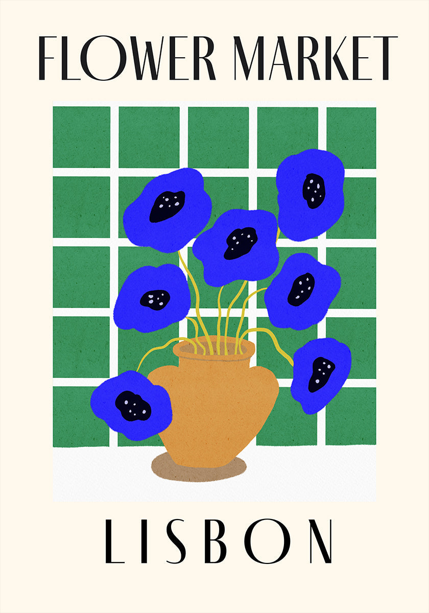 Flower Market Lisbon Portugal Plakat