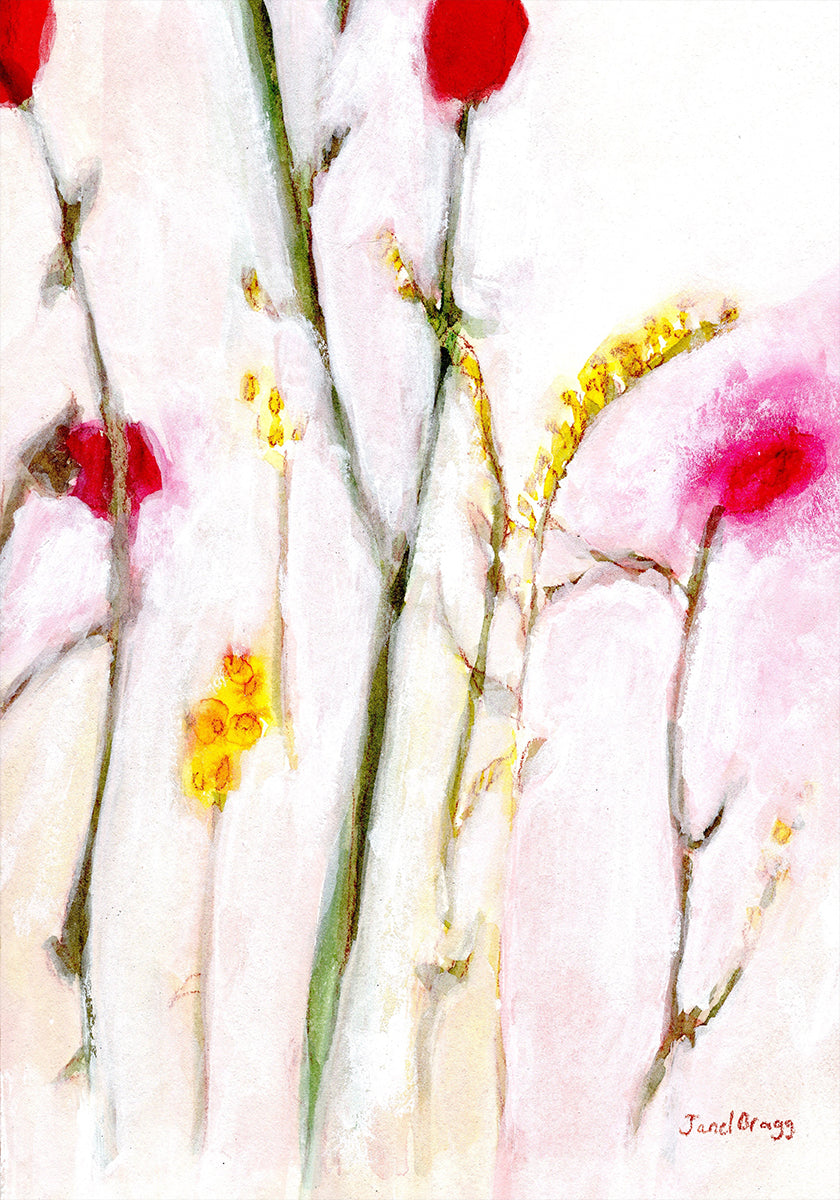 Poster floreale in arancione e lilla