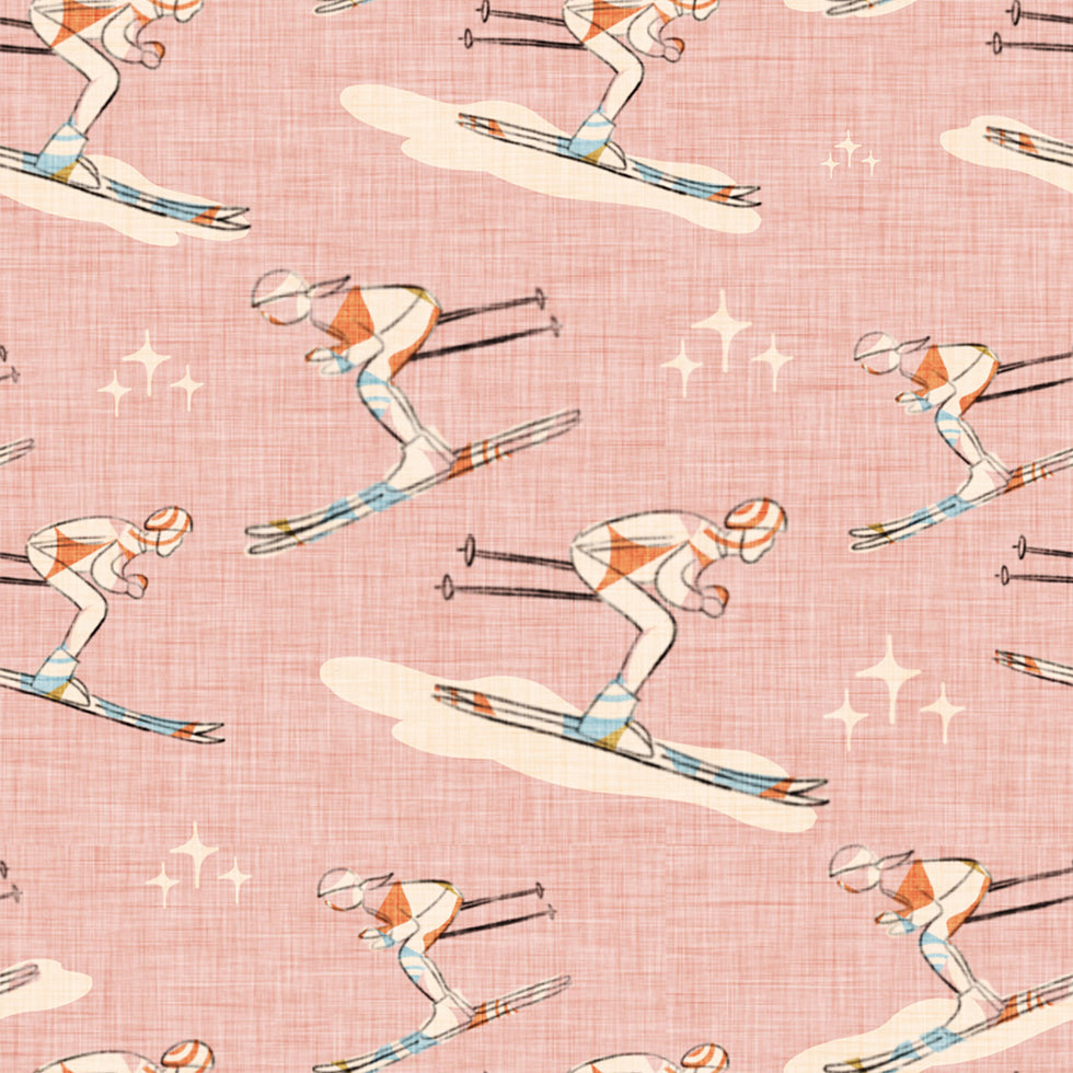 Winter Sports   Retro Vintage Ski Blue.png Plakat - Posterbox