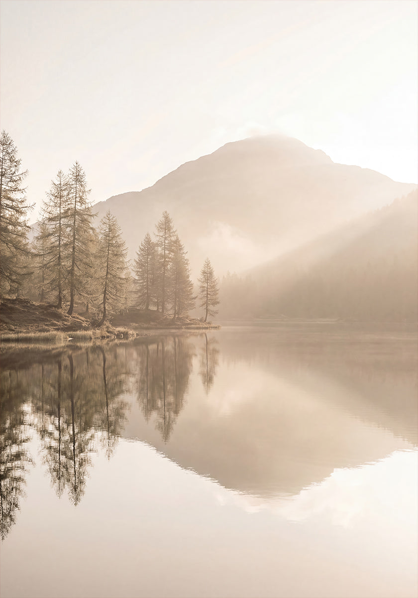 Calm Mountain Lake At Dawn Plakat - Posterbox