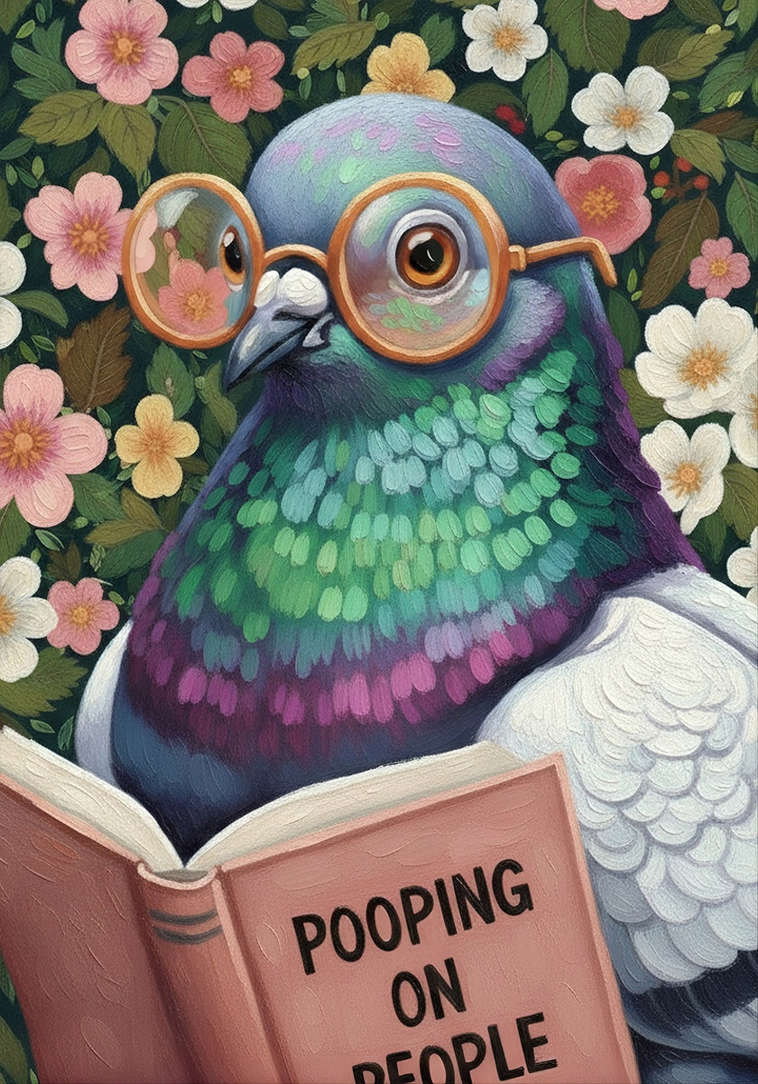 Curious Pigeon Reader Poster - Posterbox
