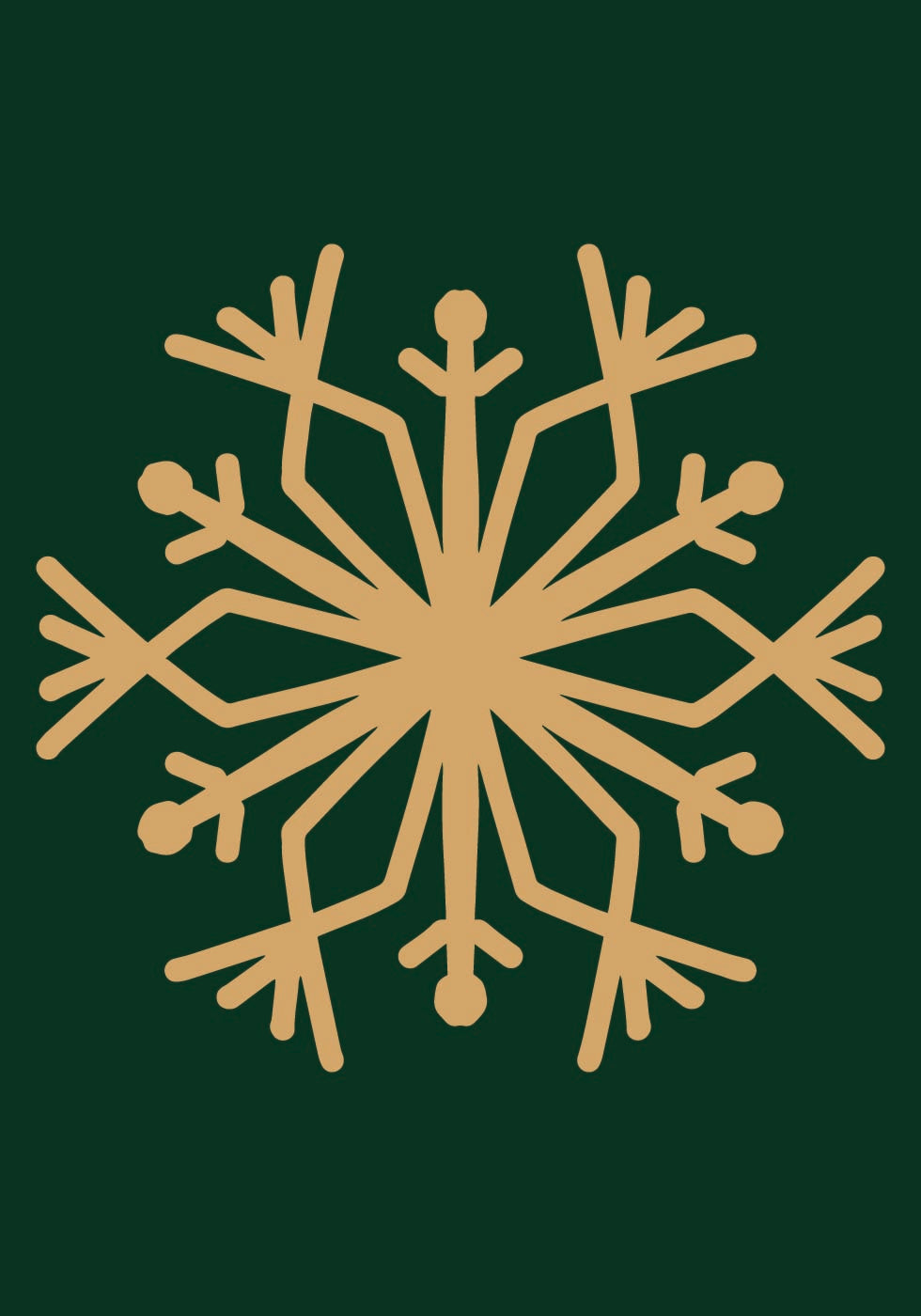 a brown snowflake on a green background