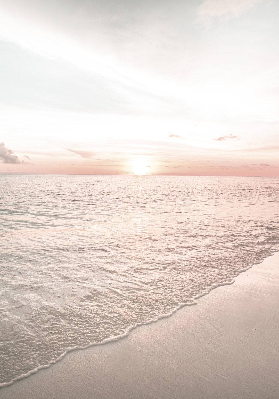 Calm Beach Pink Sunset Plakat - Posterbox.no