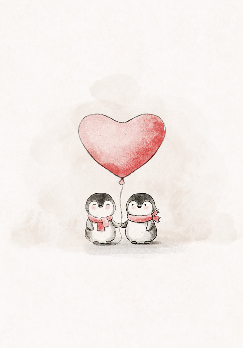 Penguin in Love Plakat - Posterbox