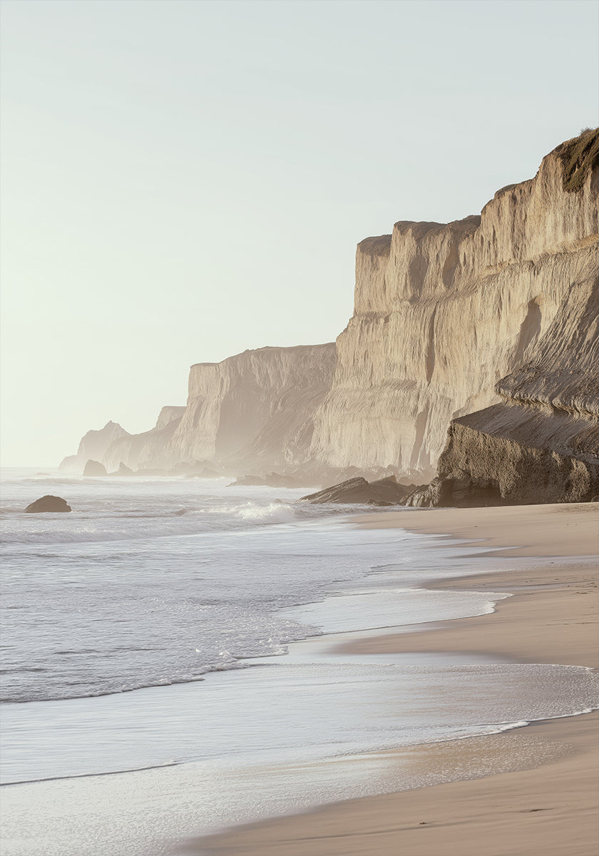Pastel Coastline with Cliffs Beach (NEW) - Posterbox