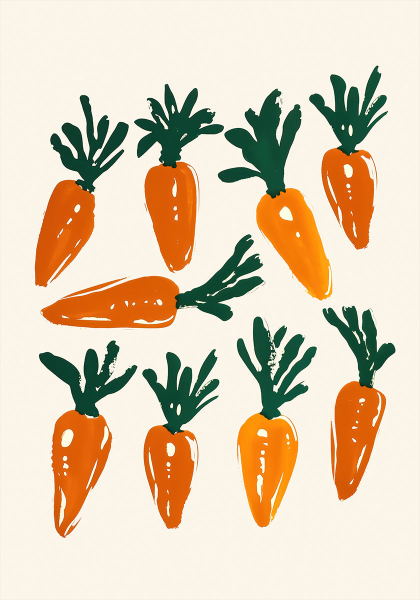 Colorful Carrot Illustration Plakat - Posterbox