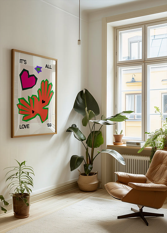 It's All Love '69 Bird Orange Plakat - Posterbox