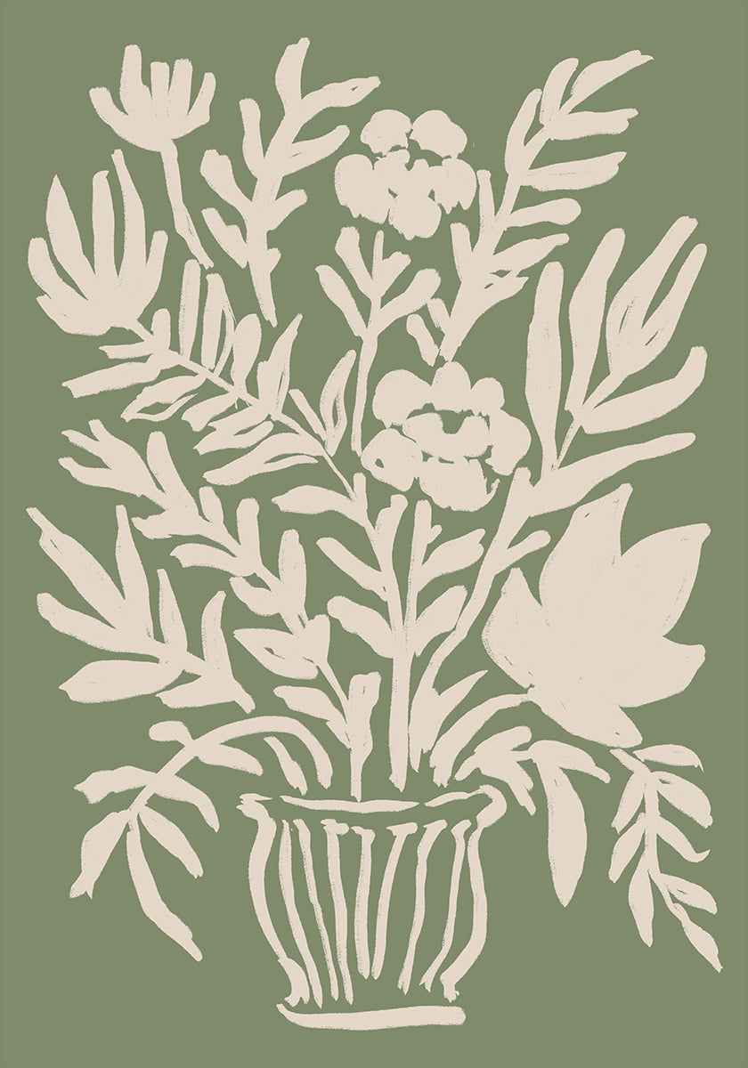 Botanical Vase Silhouette Plakat - Posterbox