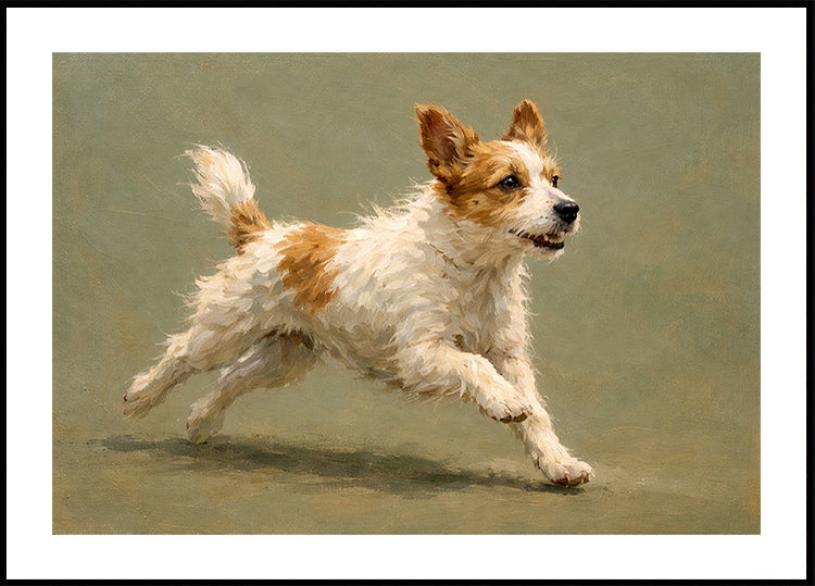 Playful Terrier Run Poster - Posterbox