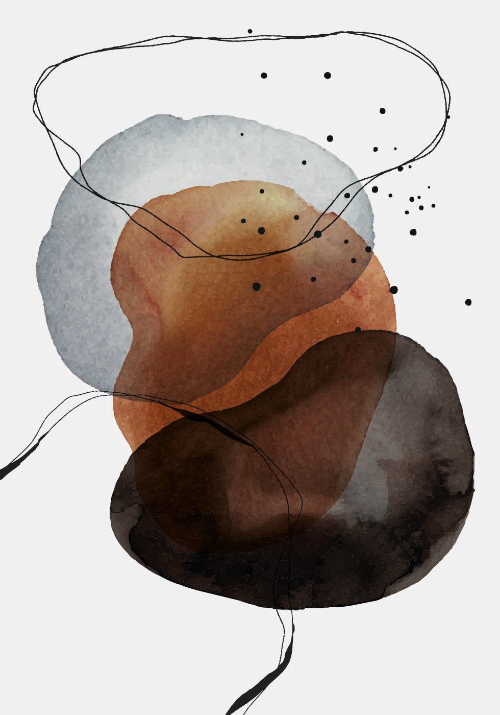Abstract Watercolor Shapes Plakat - Posterbox.dk