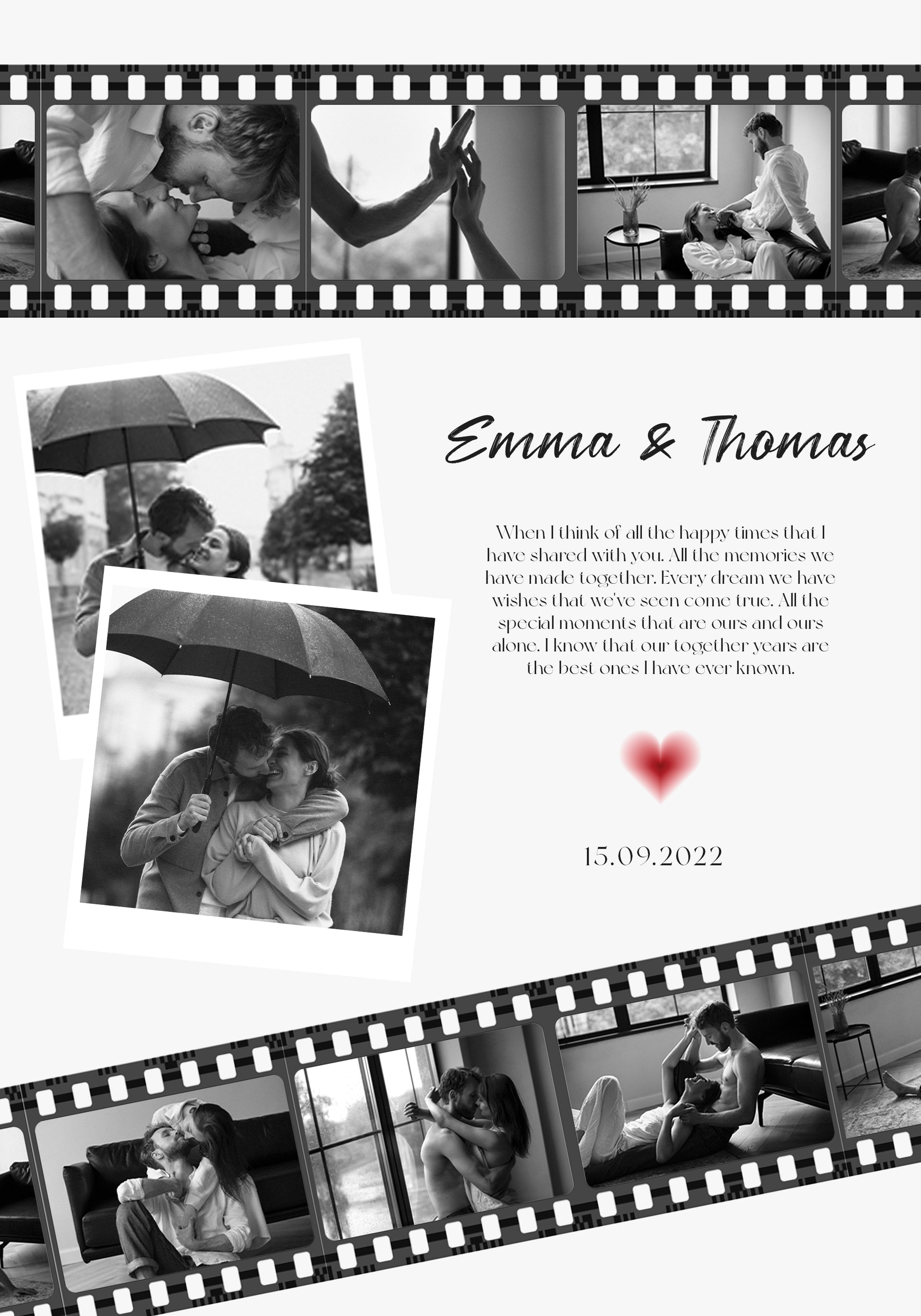 Poster con collage di foto del film anniversario