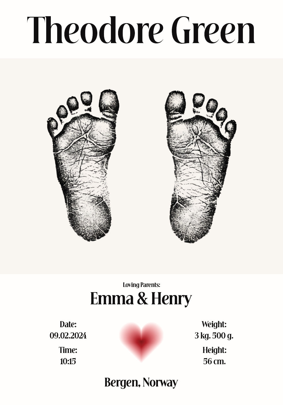 Poster personalizzato con l'impronta del bambino