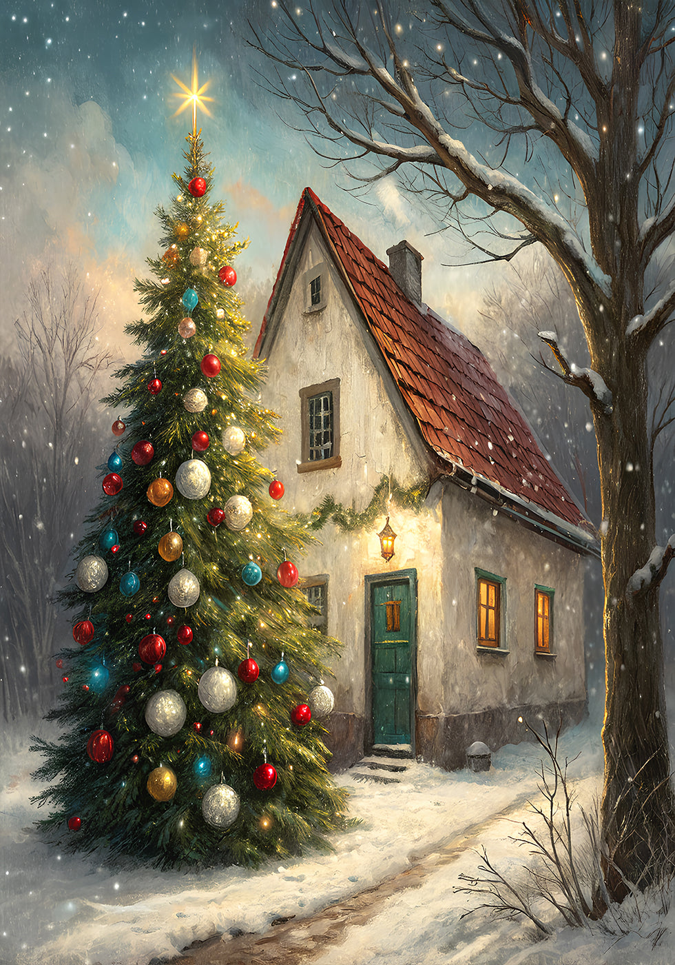 Poster di accogliente cottage di Natale