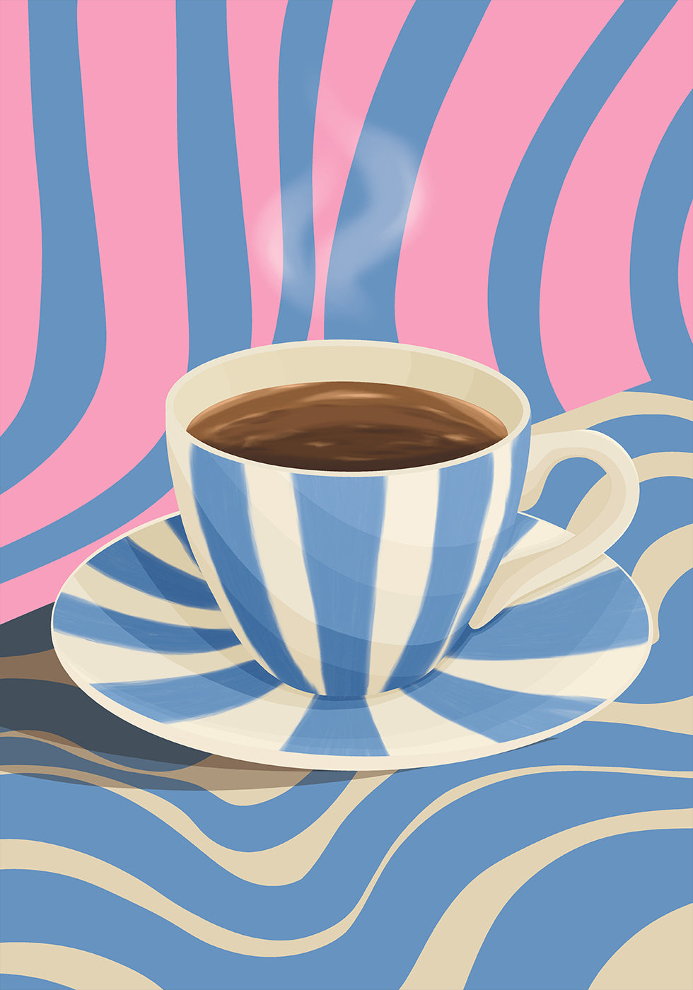 Poster di tazza di caffè a strisce