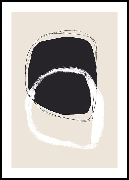 Forme in bianco e nero con linee fluide