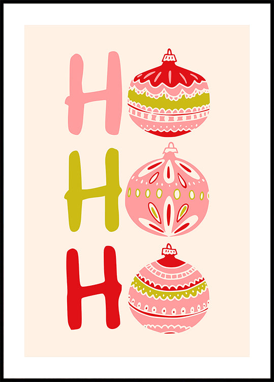 HoHoHo Piccolo poster illustrativo di Natale allegro